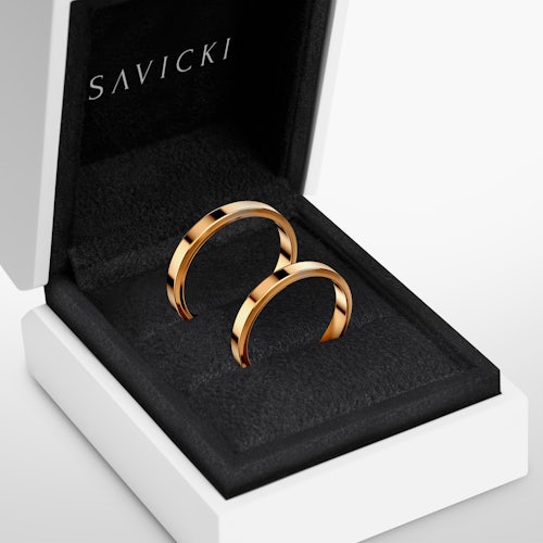 Obrączki ślubne: złote, z fazą, 3 mm